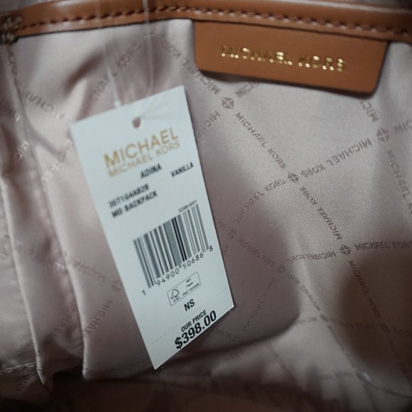 Michael Kors Adina Medium Backpack MK Vanilla - Picture 7 of 11